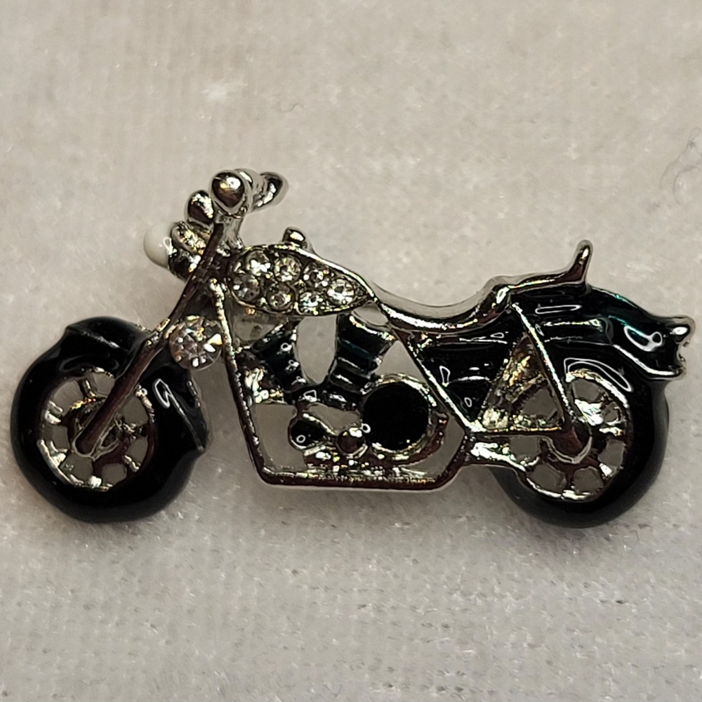 New Rhinestone Enamel Motorcycle Brooch / Pin